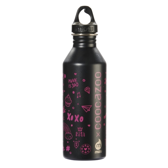 Edelstahl-Trinkflasche, auslaufsicher, BPA-frei, Schraubverschluss mit Henkel, 750 ml, Pink