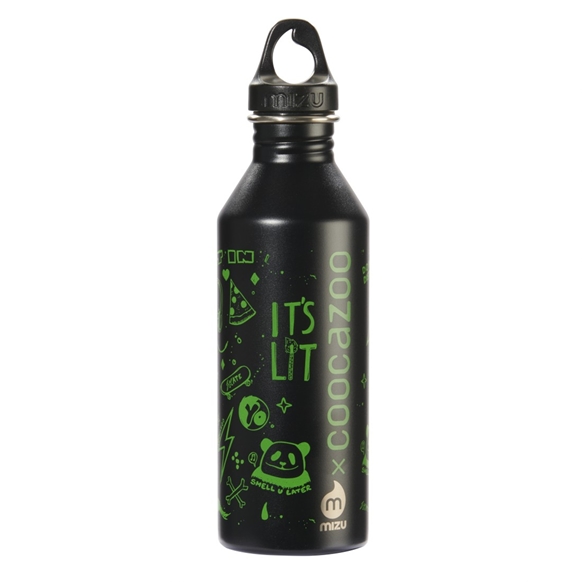 Edelstahl-Trinkflasche, auslaufsicher, BPA-frei, Schraubverschluss mit Henkel, 750 ml, Grün