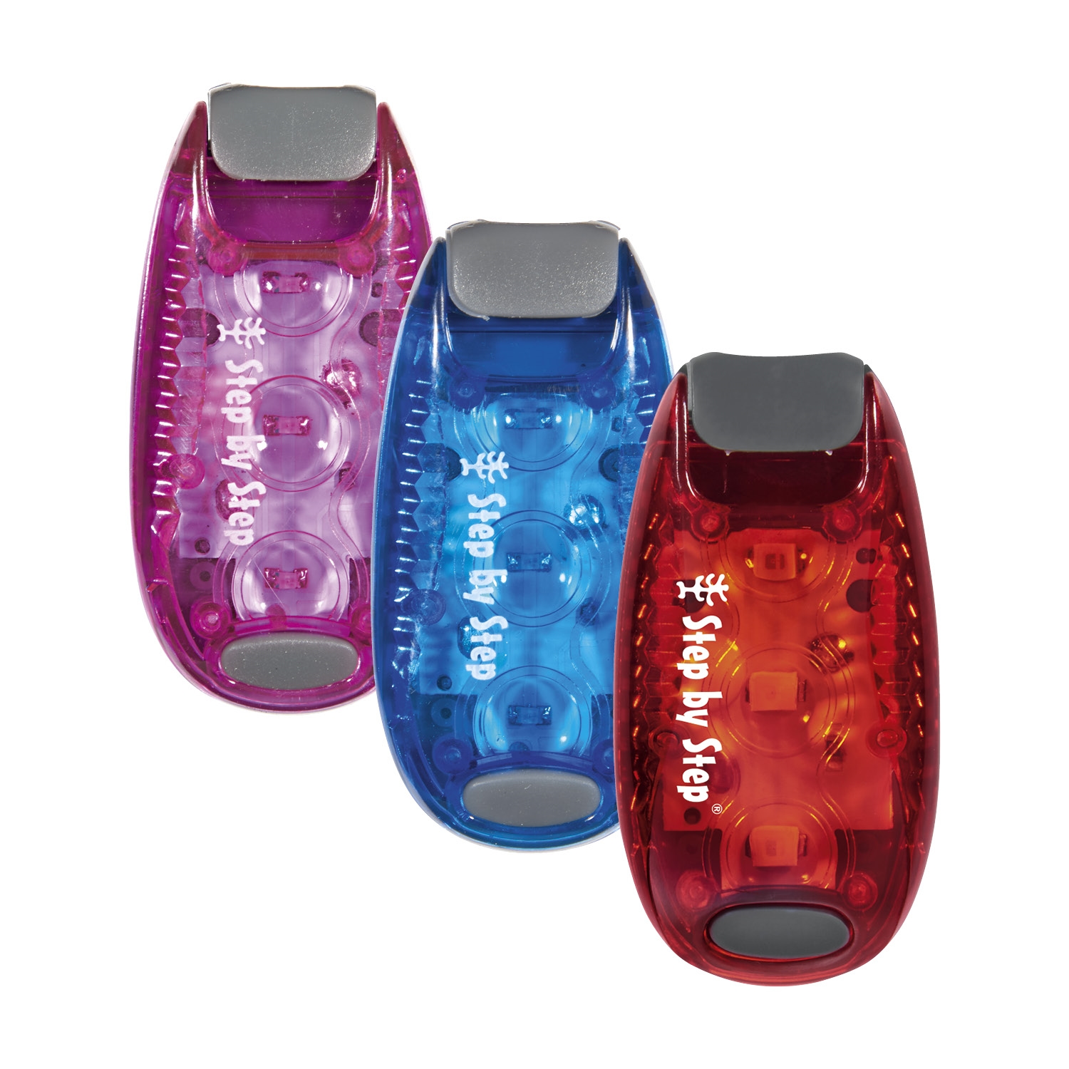 TECHPLUS LED-Blinklichter - 4er-Pack Schultaschen-Clip-Lichter  Outdoor-Sport-Lauflichter LED-Blinker-Clip-Sicherheitslichter 2 Rot 2 Blau  für Jogger