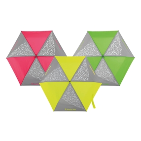 Regenschirm mit reflektierenden Elementen in  leuchtenden Neonfarben