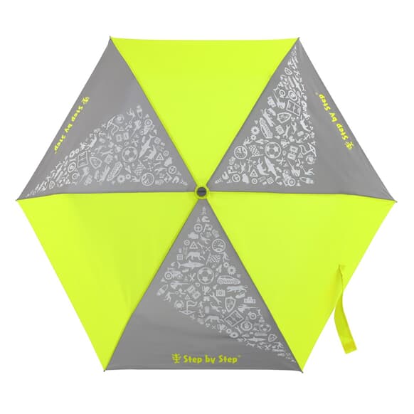 Regenschirm, reflektierende Elemente und leuchtende Neonfarben, Neon Yellow